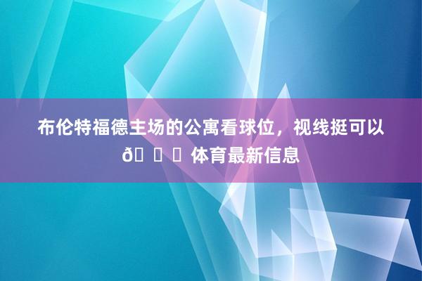 布伦特福德主场的公寓看球位，视线挺可以👍体育最新信息