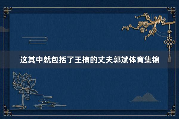 这其中就包括了王楠的丈夫郭斌体育集锦