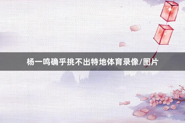 杨一鸣确乎挑不出特地体育录像/图片