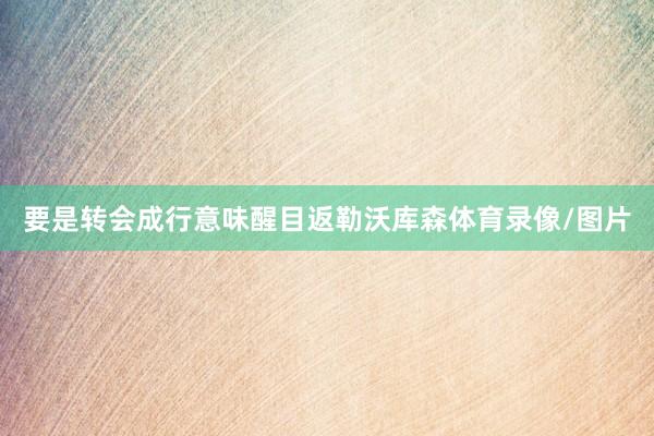 要是转会成行意味醒目返勒沃库森体育录像/图片