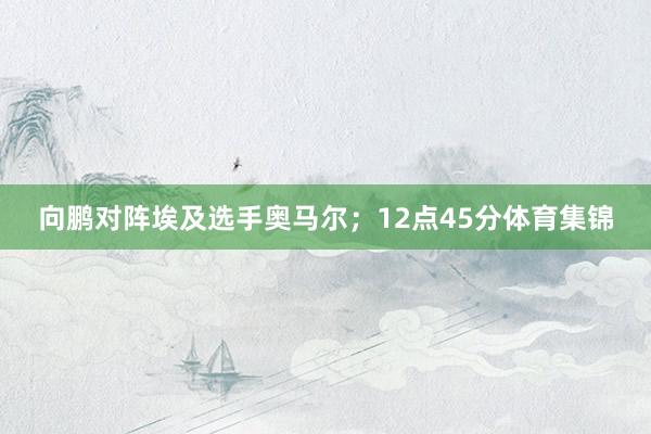 向鹏对阵埃及选手奥马尔；12点45分体育集锦