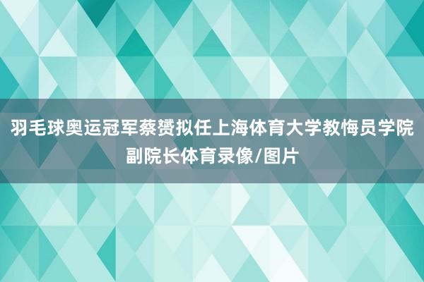羽毛球奥运冠军蔡赟拟任上海体育大学教悔员学院副院长体育录像/图片