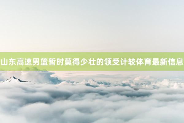 山东高速男篮暂时莫得少壮的领受计较体育最新信息