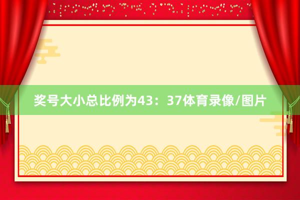 奖号大小总比例为43：37体育录像/图片
