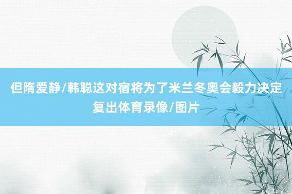 但隋爱静/韩聪这对宿将为了米兰冬奥会毅力决定复出体育录像/图片