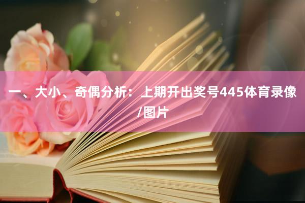 一、大小、奇偶分析：　　上期开出奖号445体育录像/图片