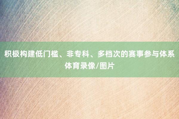 积极构建低门槛、非专科、多档次的赛事参与体系体育录像/图片
