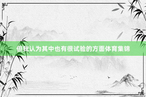 但我认为其中也有很试验的方面体育集锦