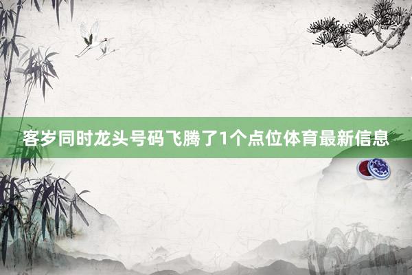 客岁同时龙头号码飞腾了1个点位体育最新信息