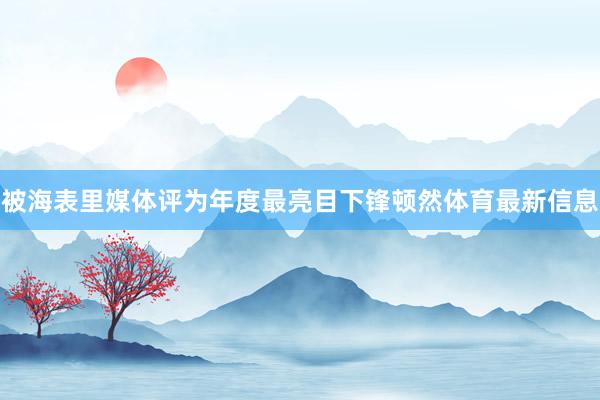 被海表里媒体评为年度最亮目下锋顿然体育最新信息