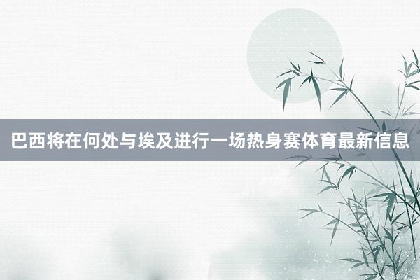 巴西将在何处与埃及进行一场热身赛体育最新信息