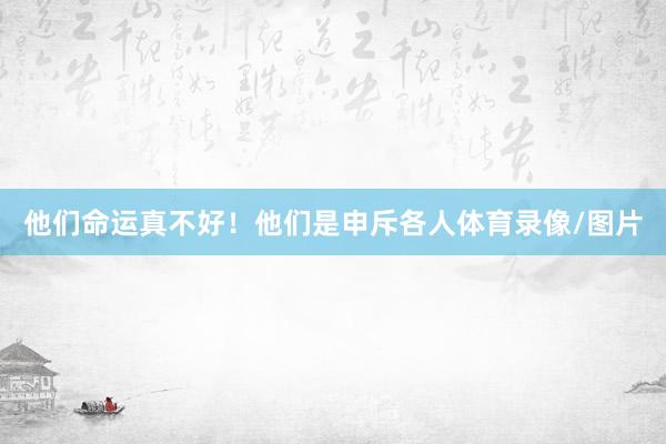 他们命运真不好！他们是申斥各人体育录像/图片